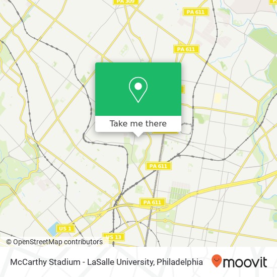 McCarthy Stadium - LaSalle University map