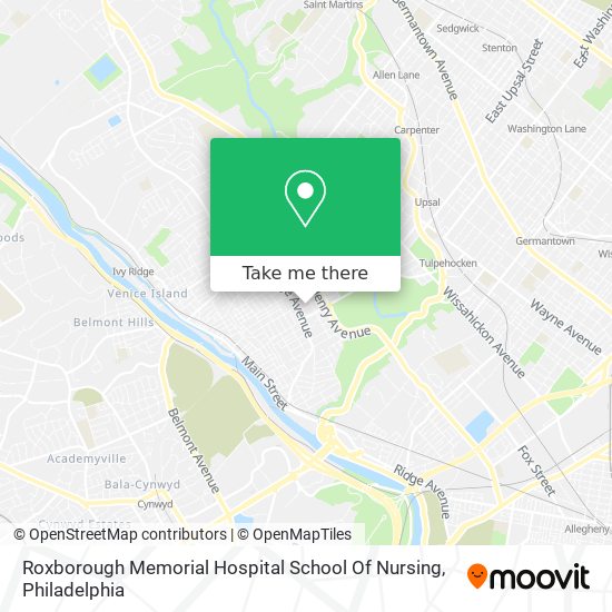 Mapa de Roxborough Memorial Hospital School Of Nursing