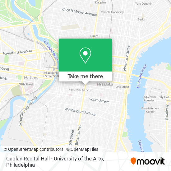Mapa de Caplan Recital Hall - University of the Arts