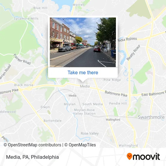 Media, PA map