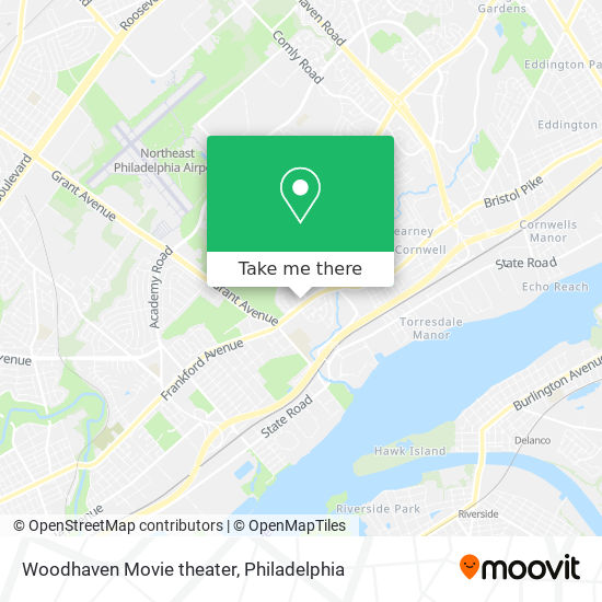 Woodhaven Movie theater map