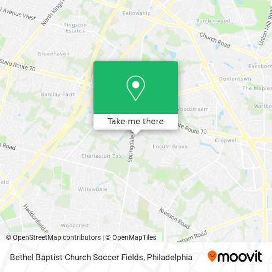 Bethel Baptist Church Soccer Fields map