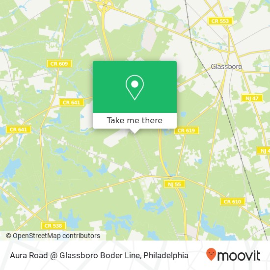 Mapa de Aura Road @ Glassboro Boder Line