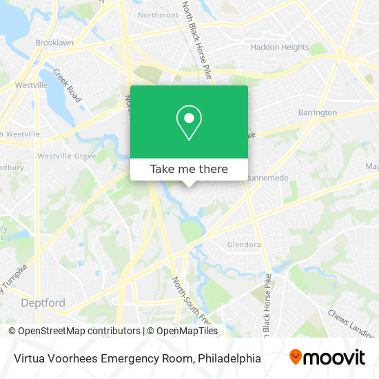 Mapa de Virtua Voorhees Emergency Room