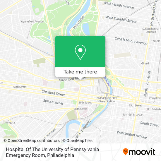 Mapa de Hospital Of The University of Pennsylvania Emergency Room