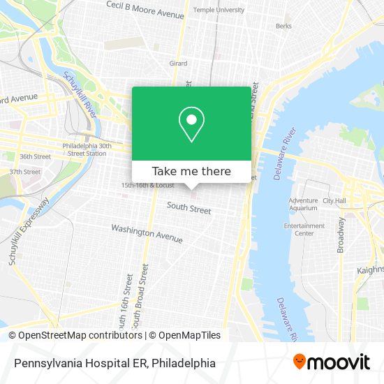 Mapa de Pennsylvania  Hospital ER