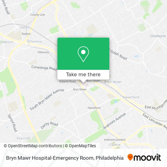 Bryn Mawr Hospital-Emergency Room map
