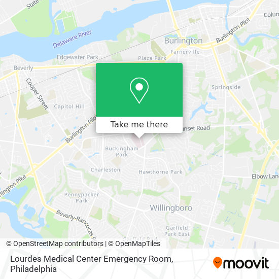 Mapa de Lourdes Medical Center Emergency Room