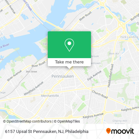 Mapa de 6157 Upsal St Pennsauken, NJ