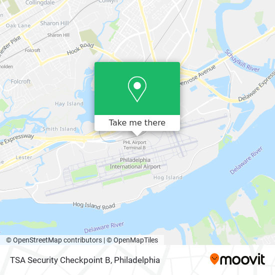 TSA Security Checkpoint B map