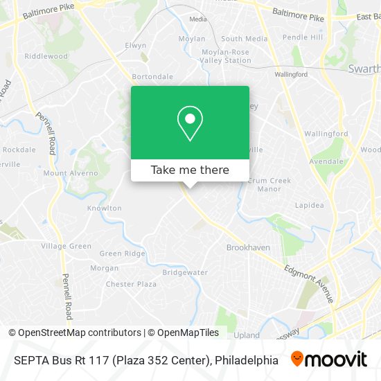 Mapa de SEPTA Bus Rt 117 (Plaza 352 Center)