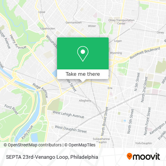 SEPTA 23rd-Venango Loop map