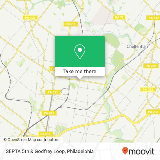 Mapa de SEPTA 5th & Godfrey Loop