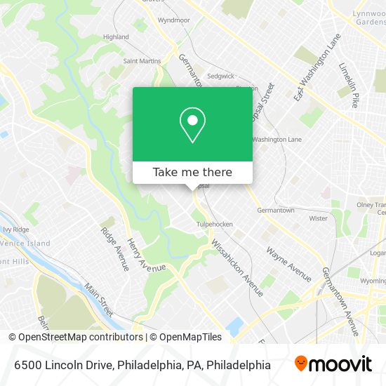 6500 Lincoln Drive, Philadelphia, PA map