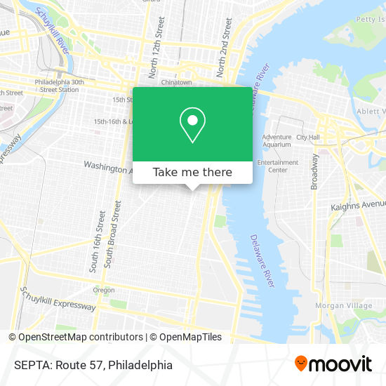 SEPTA: Route 57 map