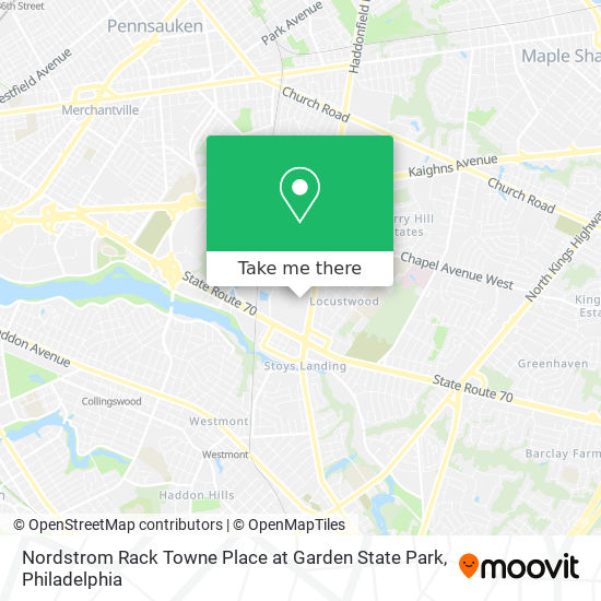 Nordstrom Rack Towne Place at Garden State Park map
