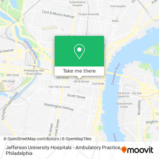 Jefferson University Hospitals - Ambulatory Practice map