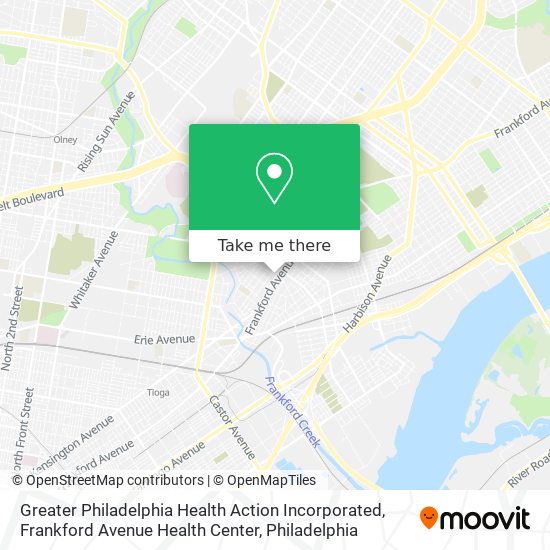 Greater Philadelphia Health Action Incorporated, Frankford Avenue Health Center map