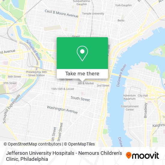 Jefferson University Hospitals - Nemours Children's Clinic map