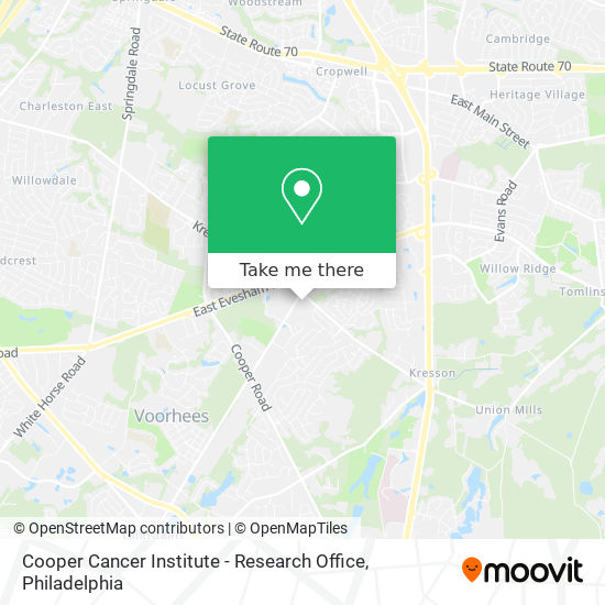 Mapa de Cooper Cancer Institute - Research Office