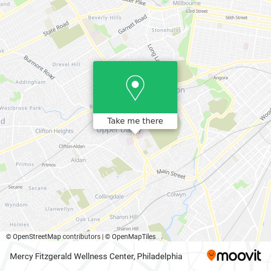 Mapa de Mercy Fitzgerald Wellness Center