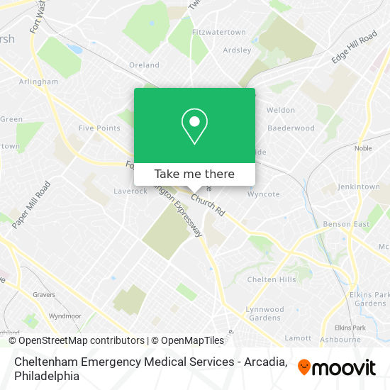 Cheltenham Emergency Medical Services - Arcadia map