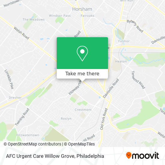 AFC Urgent Care Willow Grove map
