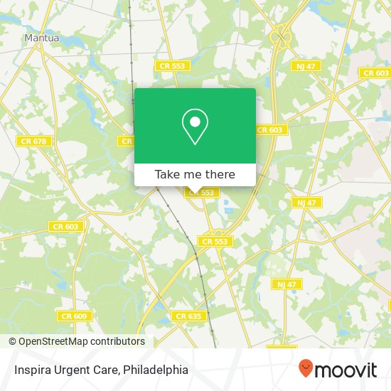 Inspira Urgent Care map