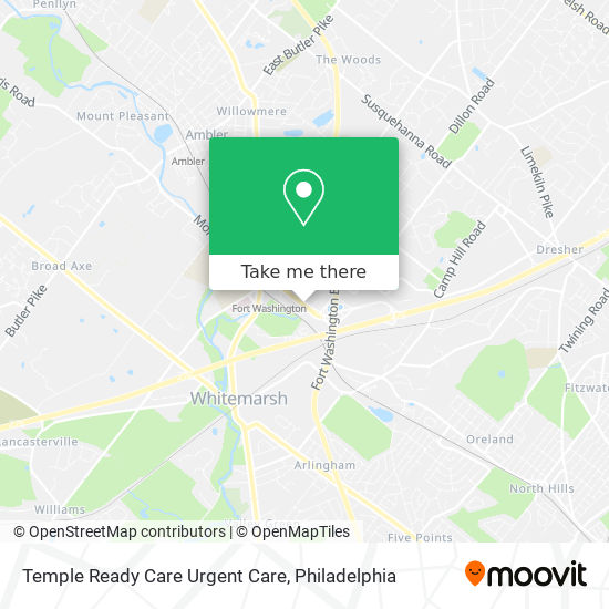 Mapa de Temple Ready Care Urgent Care