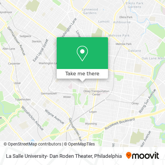 La Salle University- Dan Roden Theater map