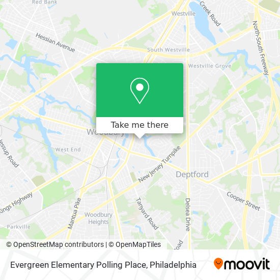 Evergreen Elementary Polling Place map