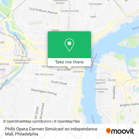 Mapa de Philly Opera Carmen Simulcast on independence Mall