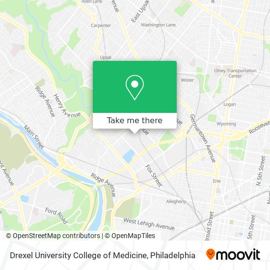 Mapa de Drexel University College of Medicine