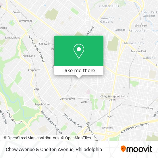 Chew Avenue & Chelten Avenue map