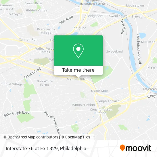 Interstate 76 at Exit 329 map