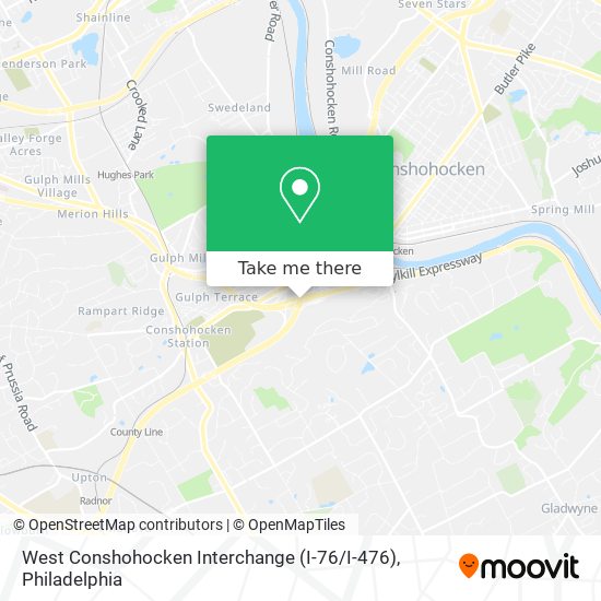 West Conshohocken Interchange (I-76 / I-476) map