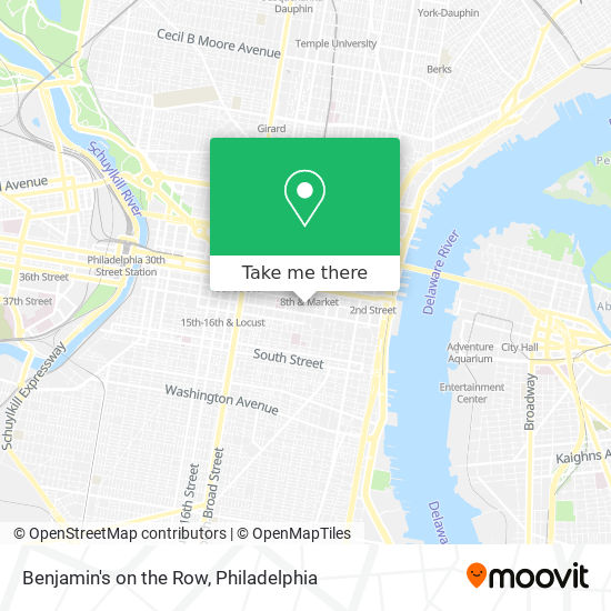 Benjamin's on the Row map