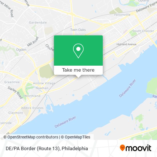 DE/PA Border (Route 13) map
