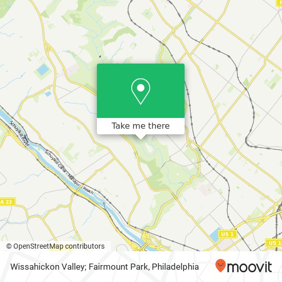 Mapa de Wissahickon Valley; Fairmount Park