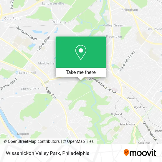 Mapa de Wissahickon Valley Park