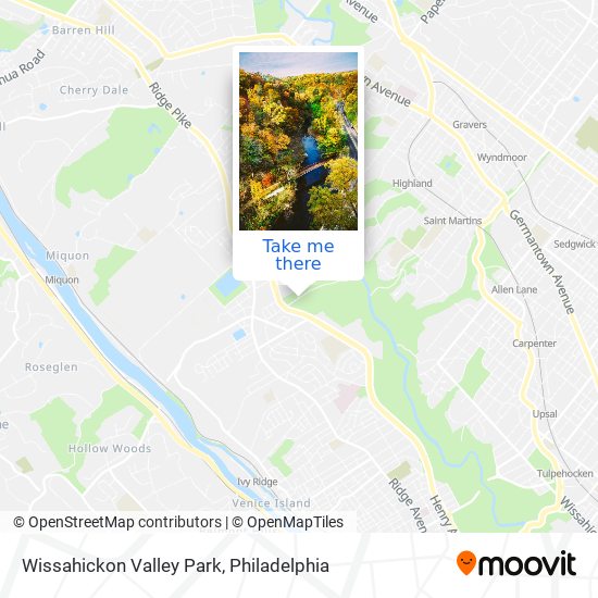 Mapa de Wissahickon Valley Park