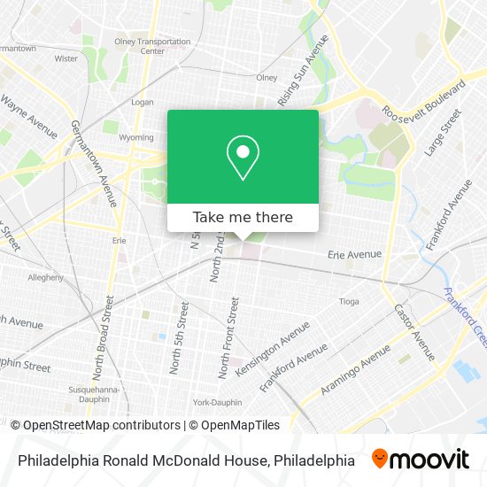 Philadelphia Ronald McDonald House map
