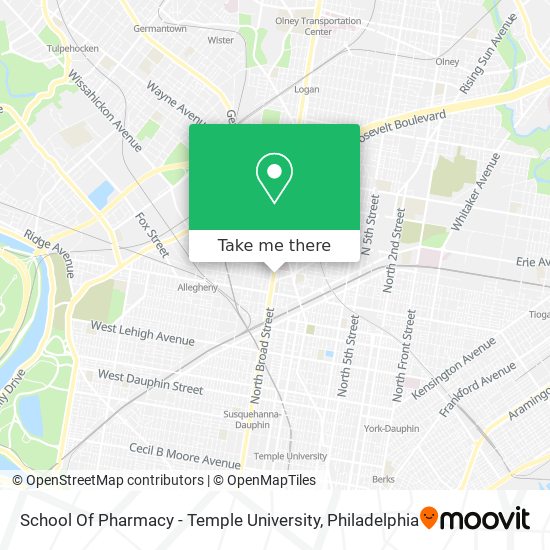 Mapa de School Of Pharmacy - Temple University