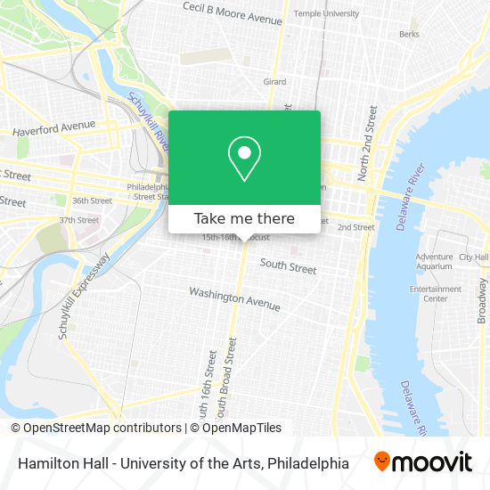 Hamilton Hall - University of the Arts map