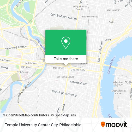 Temple University Center City map