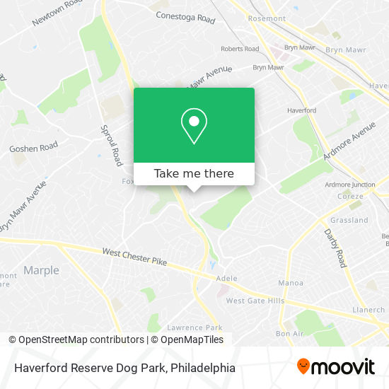 Haverford Reserve Dog Park map