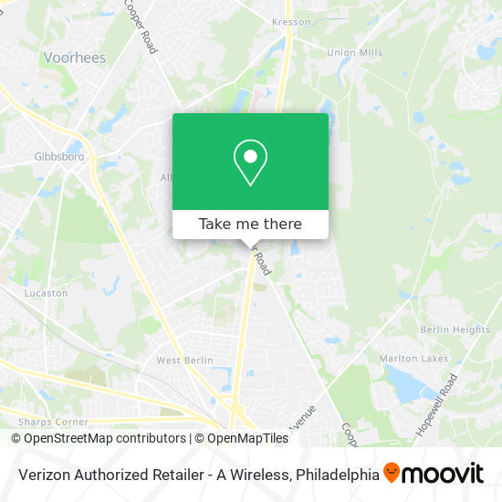Verizon Authorized Retailer - A Wireless map