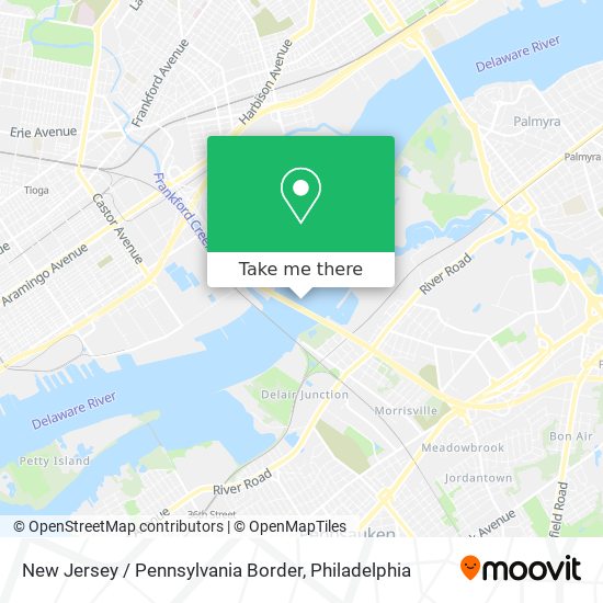 New Jersey / Pennsylvania Border map