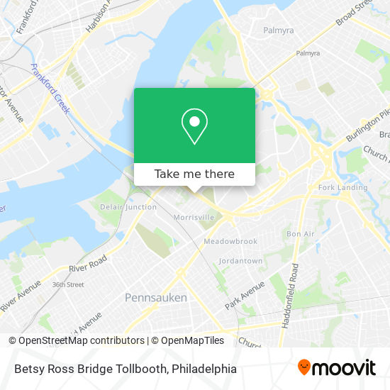 Mapa de Betsy Ross Bridge Tollbooth