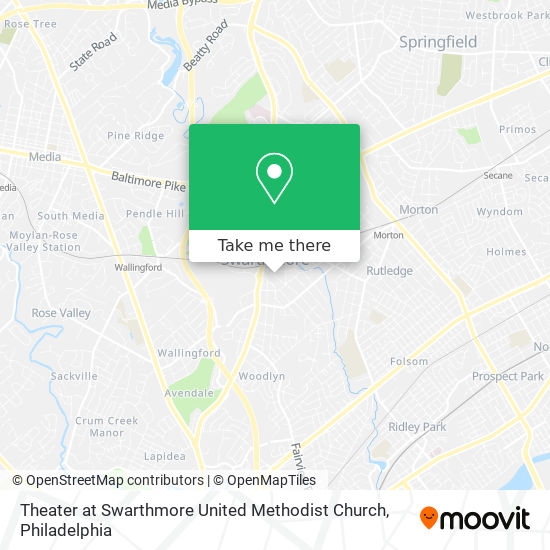 Theater at Swarthmore United Methodist Church map
